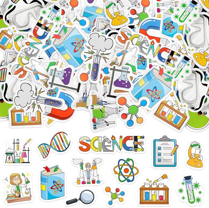 300Pcs Science Foam Stickers, Self-Adhesive Chemistry Biology Physics Stickers