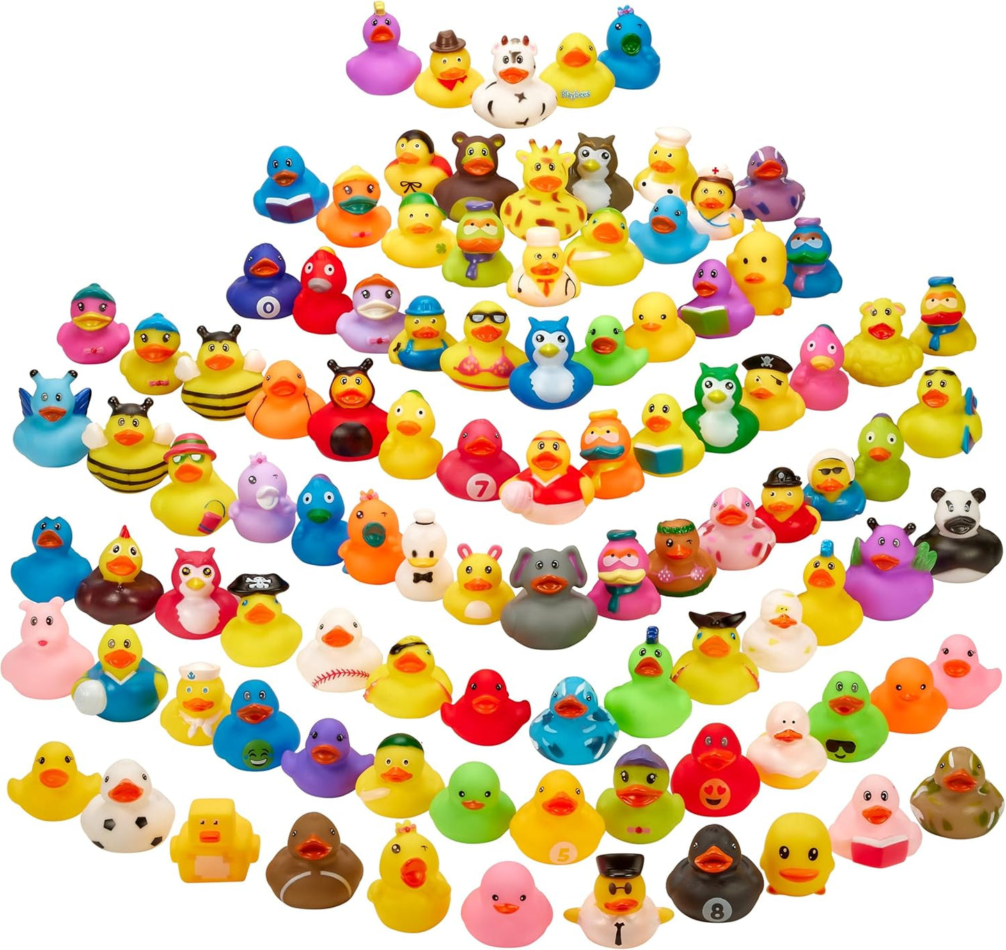 Playbees Rubber Ducks in Bulk 25 Pack Assortment Duckies Kids Baby Bath Shower Toys Jeep Ducking Floater Summer Beach Pool Activity Baby Showers Accessories Classroom Incentives - Mix Style 3