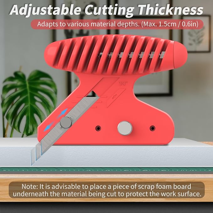 Straight/Bevel Foam Cutter, Foam KT Board Cutting Tool Adjustable 45° or 90°