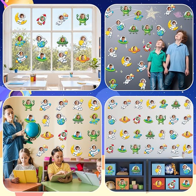120pcs Outer Space Theme Cutouts Back to School Bulletin Board Decorations