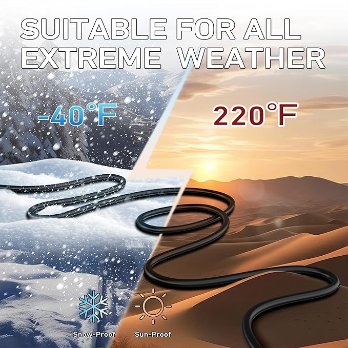 LUCKY TL Indoor Outdoor Extension Cord, 16/3 Gauge Black Long Extension Cord 50ft, Waterproof Flexible Case, Made of Pure Copper, 13A 1625W 16AWG SJTW, 3 Prong Heavy Duty Wire, ETL