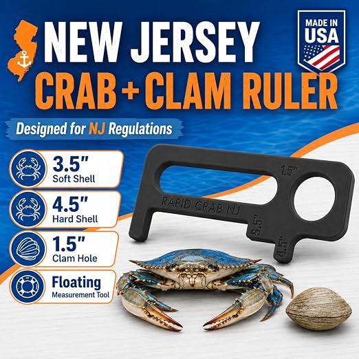Crab Measurement Tool for Crabs and Clams | New Jersey Regulation 3.5" Soft