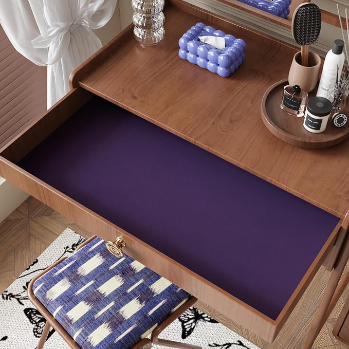 CRE8TIVE Purple Wallpaper Peel and Stick Velvet Drawer Liner