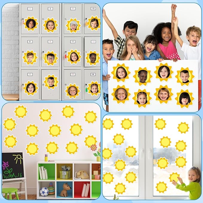 gisgfim 80Pcs Summer Sun Cutouts Sunshine Decorations Bulletin Board Yellow Sun
