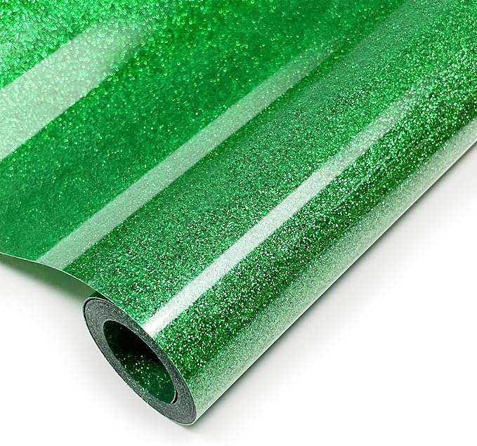 Glitter Iron On 12in X 8ft, HTV Heat Transfer Vinyl | Glitter HTV Easy to Cut &