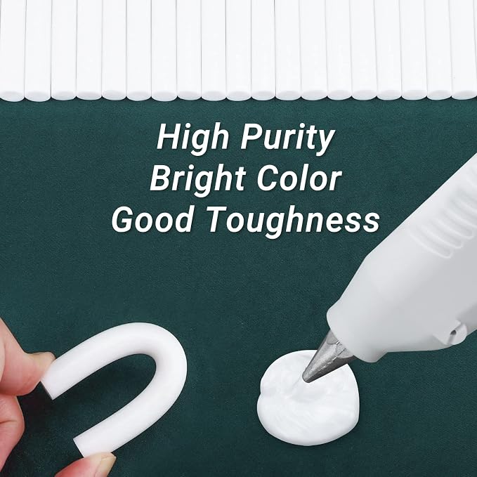 Manarty White Hot Glue Sticks Full Size, Adhesive Hot Melt Gluing Sticks