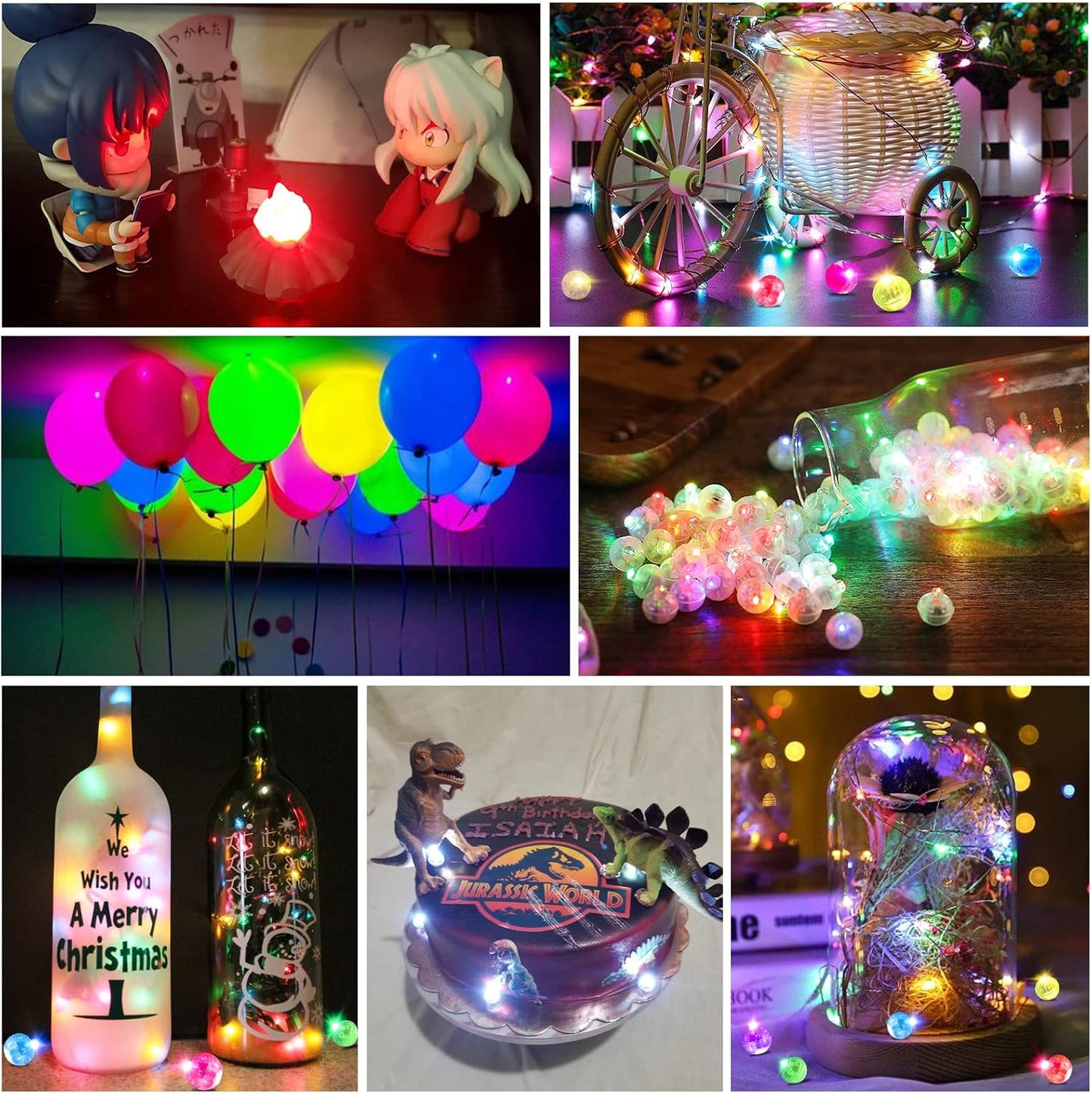 ZGWJ 200PCs Mini Led Lights,Led Balloons for Party Decorations Neon Party Paper Lantern Easter Eggs Birthday Party Wedding Halloween Christmas Decoration