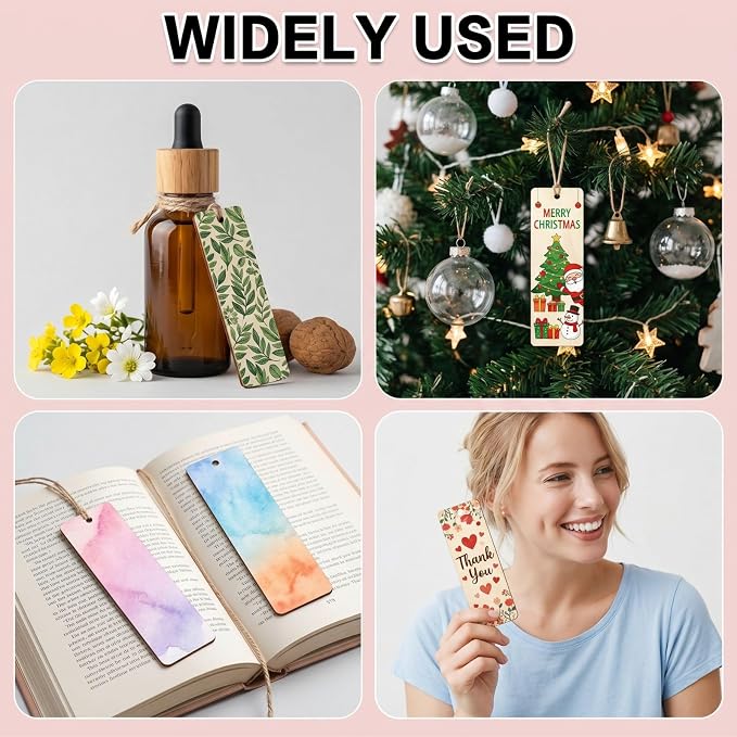 Cididu 150 Pieces Wood Blank Bookmark, DIY Wooden Craft Bookmark