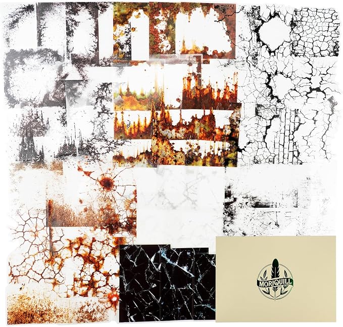 120PCS Rust Cracking PET Stickers – Transparent Vintage-Style Rust Crack Wall