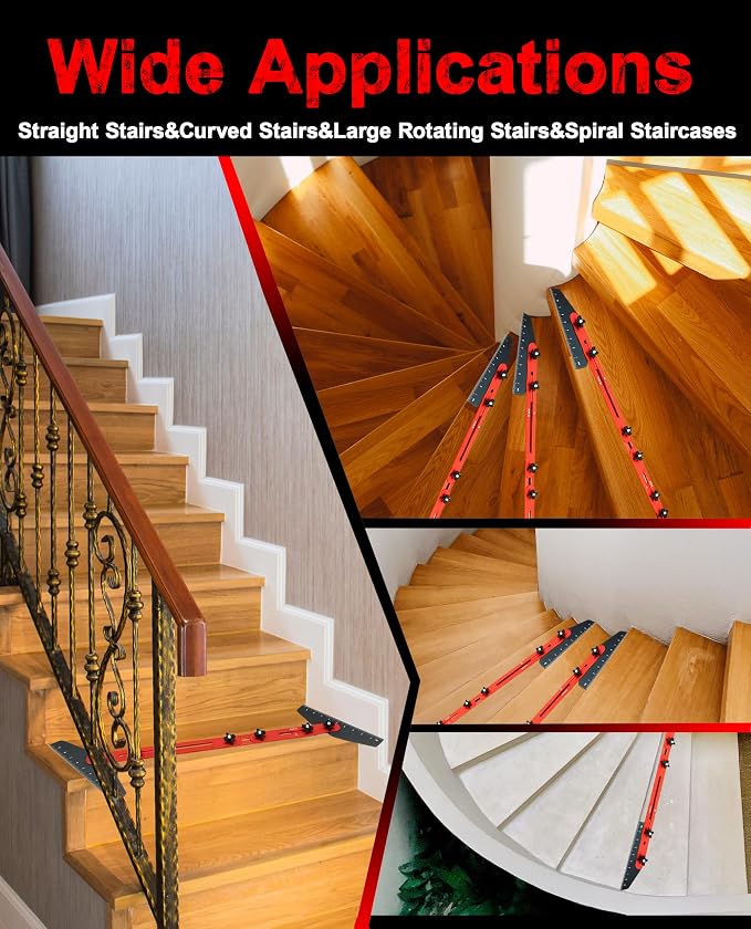 Stair Tread Template Tool, 8-60 inches Solid Aluminum Stair Tread Jig