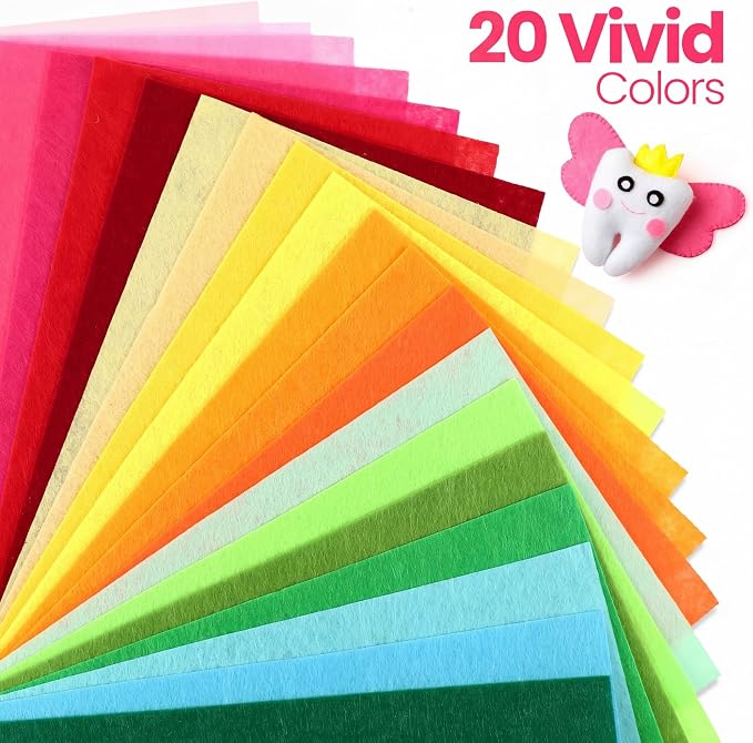 Moukeren 180 Pcs 12 x 12 Inch Felt Sheets Bulk