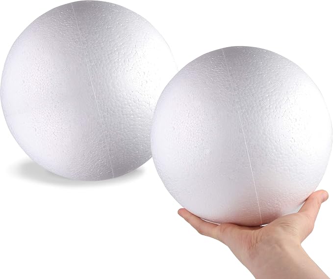 DIYASY 8’ Large White Foam Balls, 2 Pack Giant Foam Balls, Smooth Solid Craft