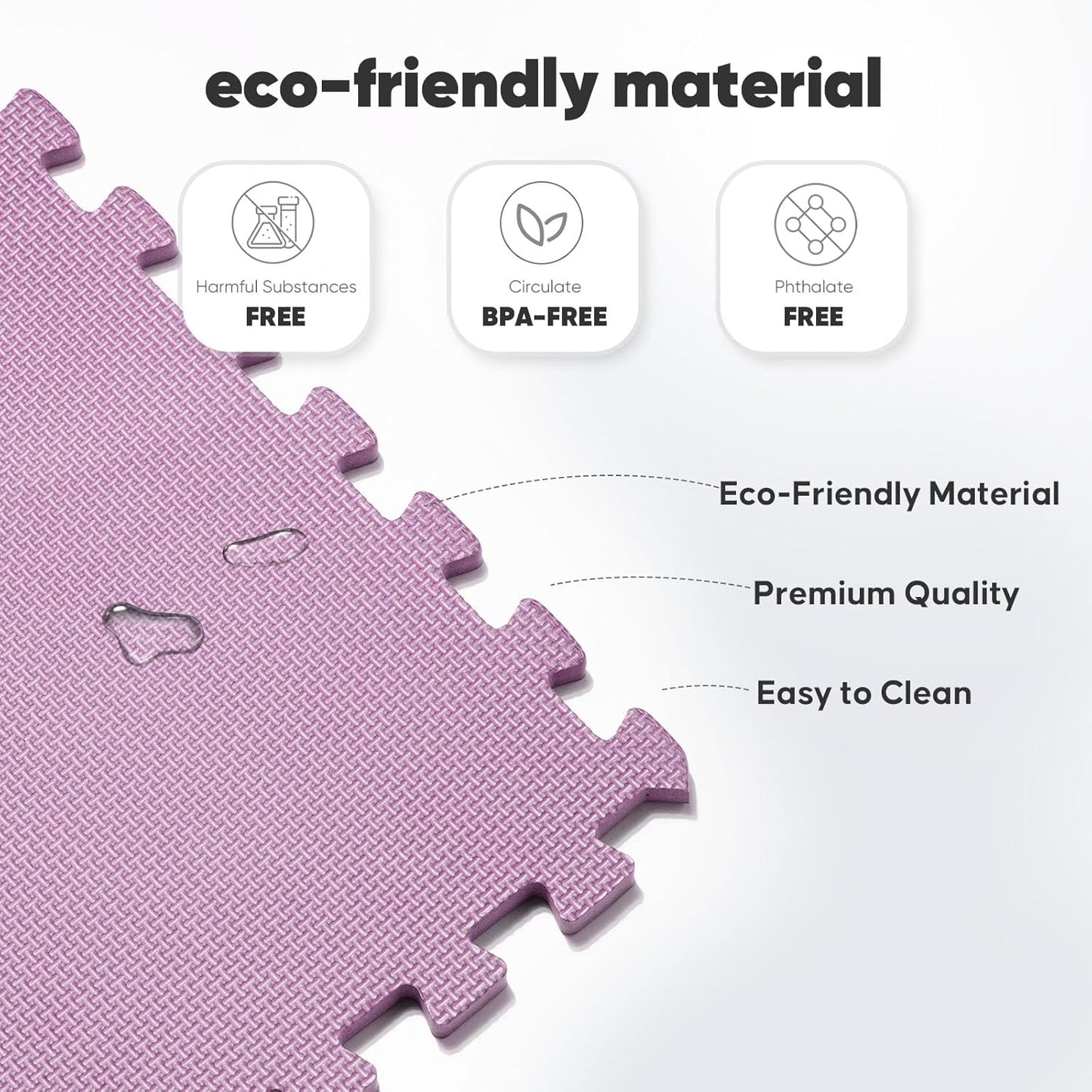 Home Gym Mat, Puzzle Exercise Mat, EVA Interlocking Foam Floor Tiles for Home Workout Equipment and Kids' Play Areas - Blue, 24 in x 24 in x ½ in - (Pink, 12 Pack (48 SQ FT))
