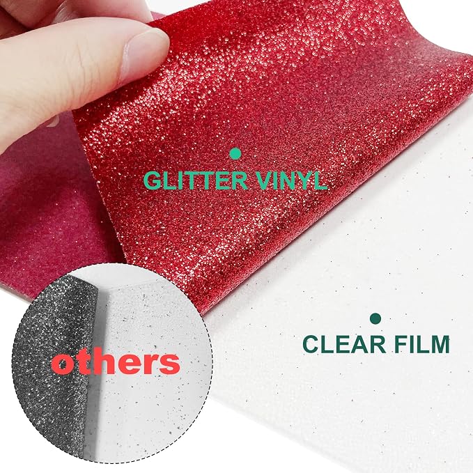 Glitter HTV Heat Transfer Vinyl Bundle -12 Pack 12”x 10" Glitter HTV Heat