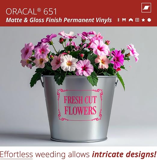ORACAL 651 Matte Pink Vinyl Durable Roll Easy to Weed Permanent Adhesive Craft