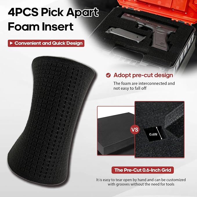 YIYITOOLS 4PCS Pick Apart Foam Insert, Dual-Thickness Case Foam Insert Kit
