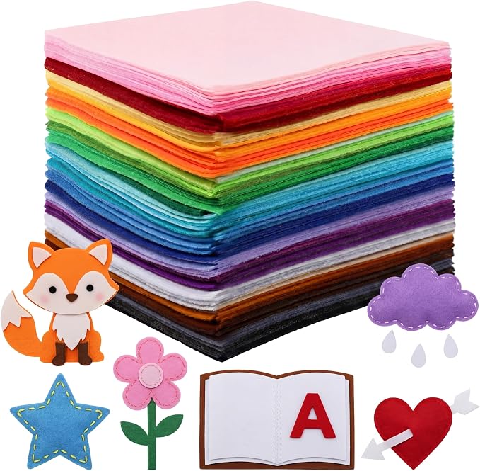 Moukeren 180 Pcs 6 x 6 Inch Felt Sheets Bulk