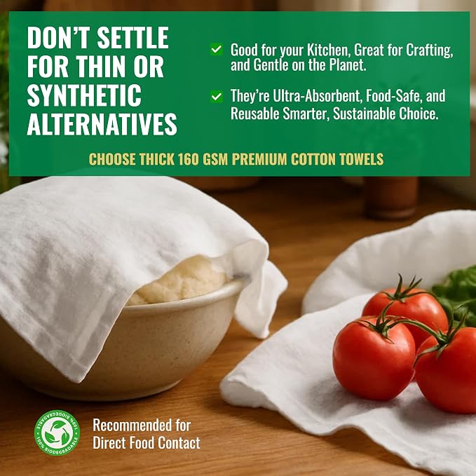 Flour Sack Towels – 24 Pack Cotton Kitchen Dish Towel, Tea Towels