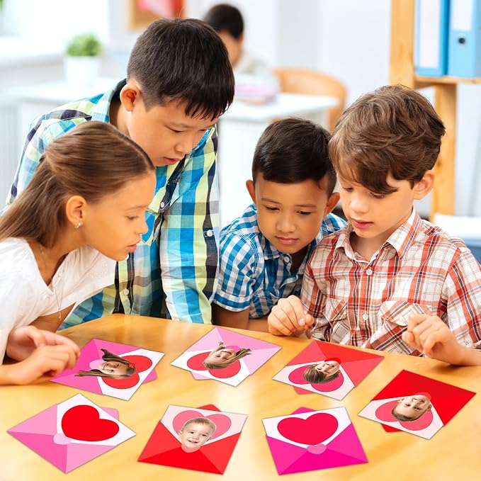 60pcs Valentine's Day Theme DIY Cutouts Heart Envelope Bulletin Board