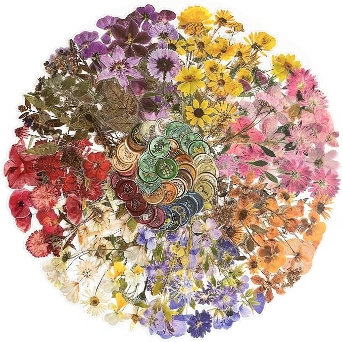 Yoksas Pressed Flower Wax Seal Stickers Set