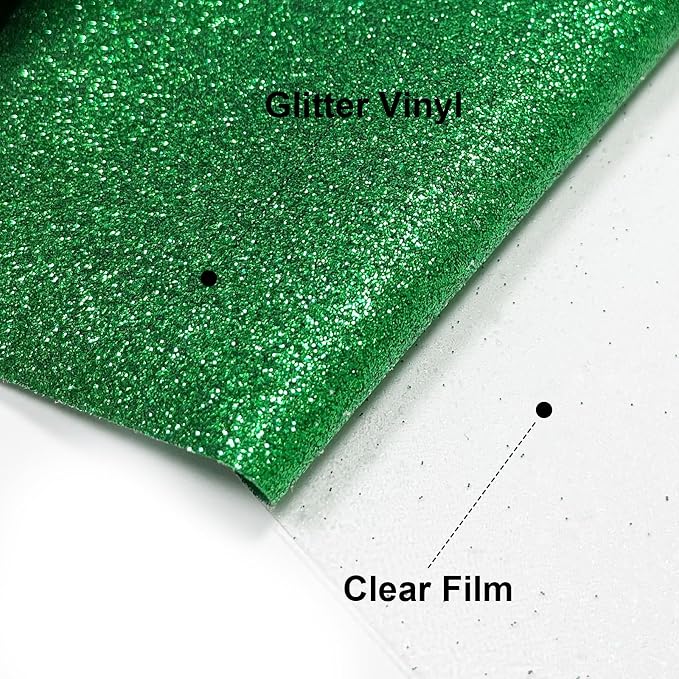 Efuncro- Green Glitter HTV 12'' x 8ft Heat Transfer Vinyl, Iron on