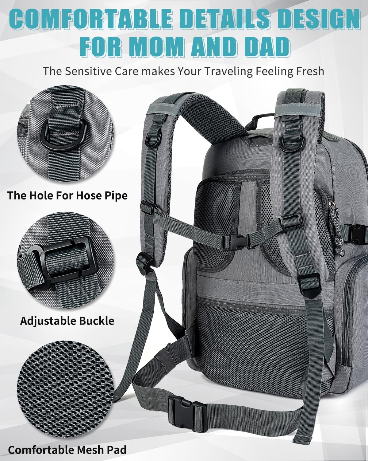 SHARKMOUTH Military Diaper Bag for Dad: Large Insulated Baby Bag with MOLLE System & Changing Pad for Tactical Dads - 900D Polyester for Outdoor Travel Camping Park Trips