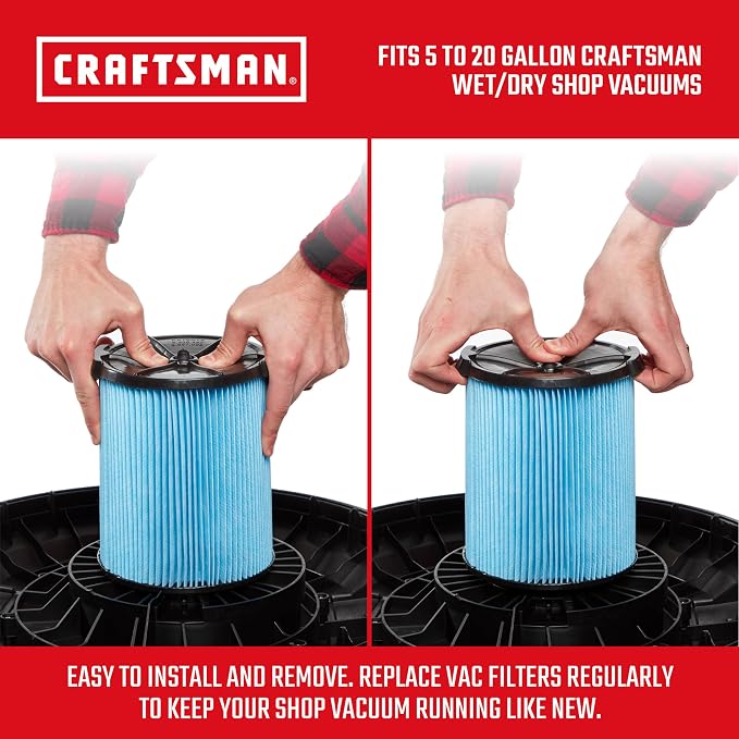 CRAFTSMAN CMXZVBE38751 Genuine 5-20 Gal. Fine Dust Wet Dry Vacuum Filter | Fits