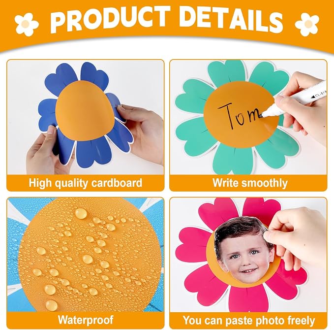 gisgfim 80Pcs Colorful Flower Cutouts Back to School Decorations Bulletin Board