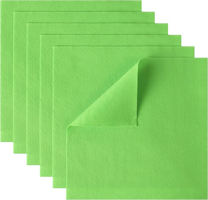 HaoFeiJH 6 Pcs Soft Green Felt Fabric Sheets