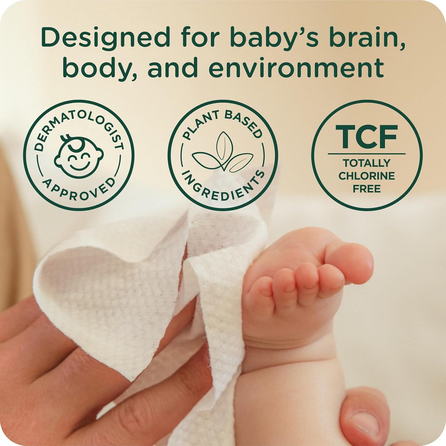 HealthyBaby Our Wet Wipes | EWG Verified Safe | 100% Water & Plant Based | Unscented & Safe for Sensitive Skin | Fragrance Free and Totally Chlorine Free (4 packs, 256 wipes)