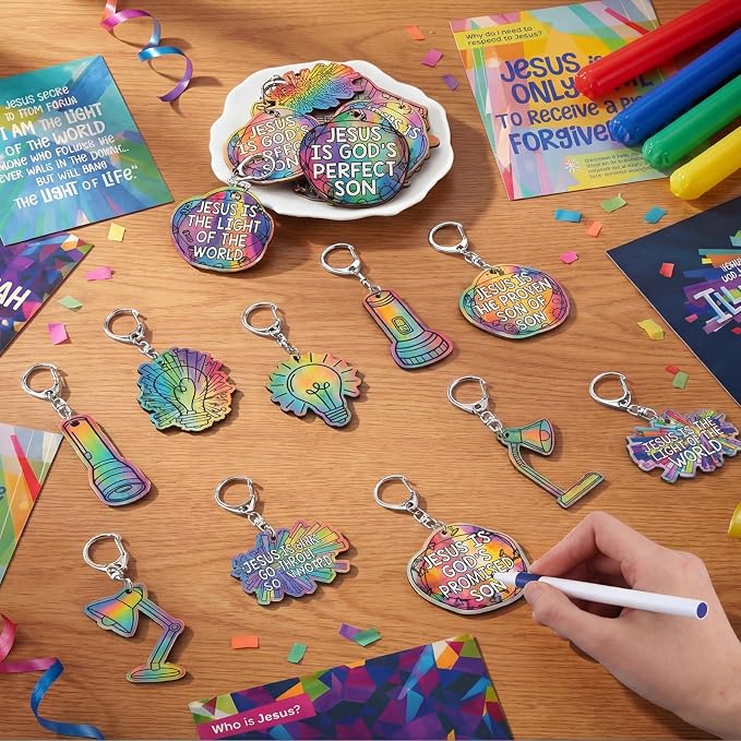 RattanView 24 Pcs VBS 2026 DIY Set Illumination Themed Craft Color Your Own