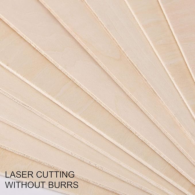 10 PCS 10 x 10 x 1/8 Inch Basswood Sheets, Thin Wood Sheets, Square Unfinished