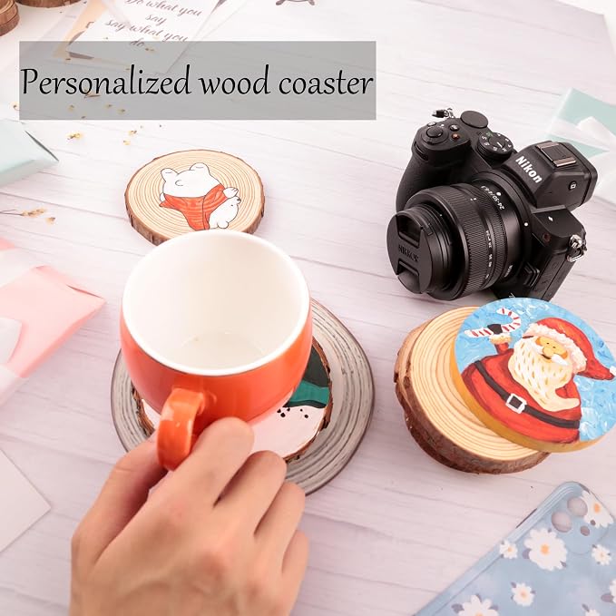 Unfinished Natural Wooden Slices 3.2-4 Inch Wood Circles