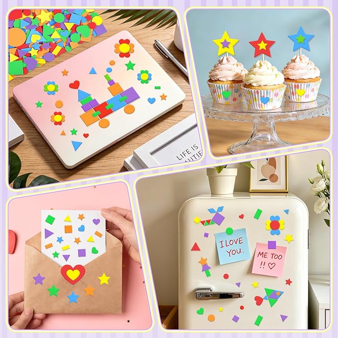 2400Pcs Foam Stickers Foam Shape Stickers