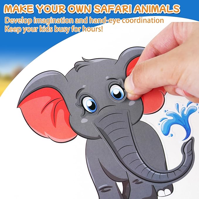 Aowplc 48 Make A Safari Animal Sticker Sheets