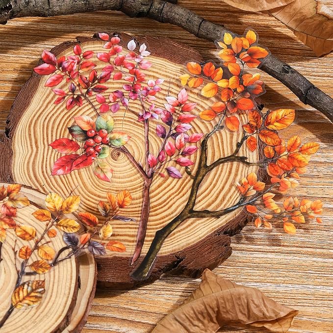 Foliage PET Sticker Set, Journaling, DIY Crafts, and Art Supplies