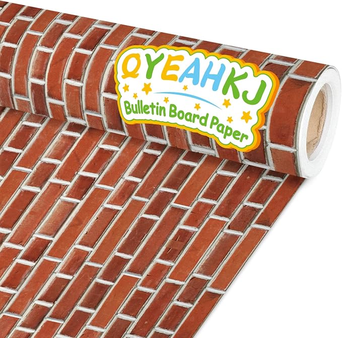 Qyeahkj Red Brick Bulletin Board Paper Roll Fireplace Bulletin Board Background