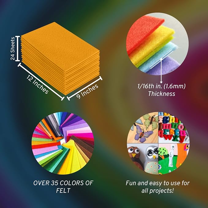 FabricLA Acrylic Felt Sheets for Crafts