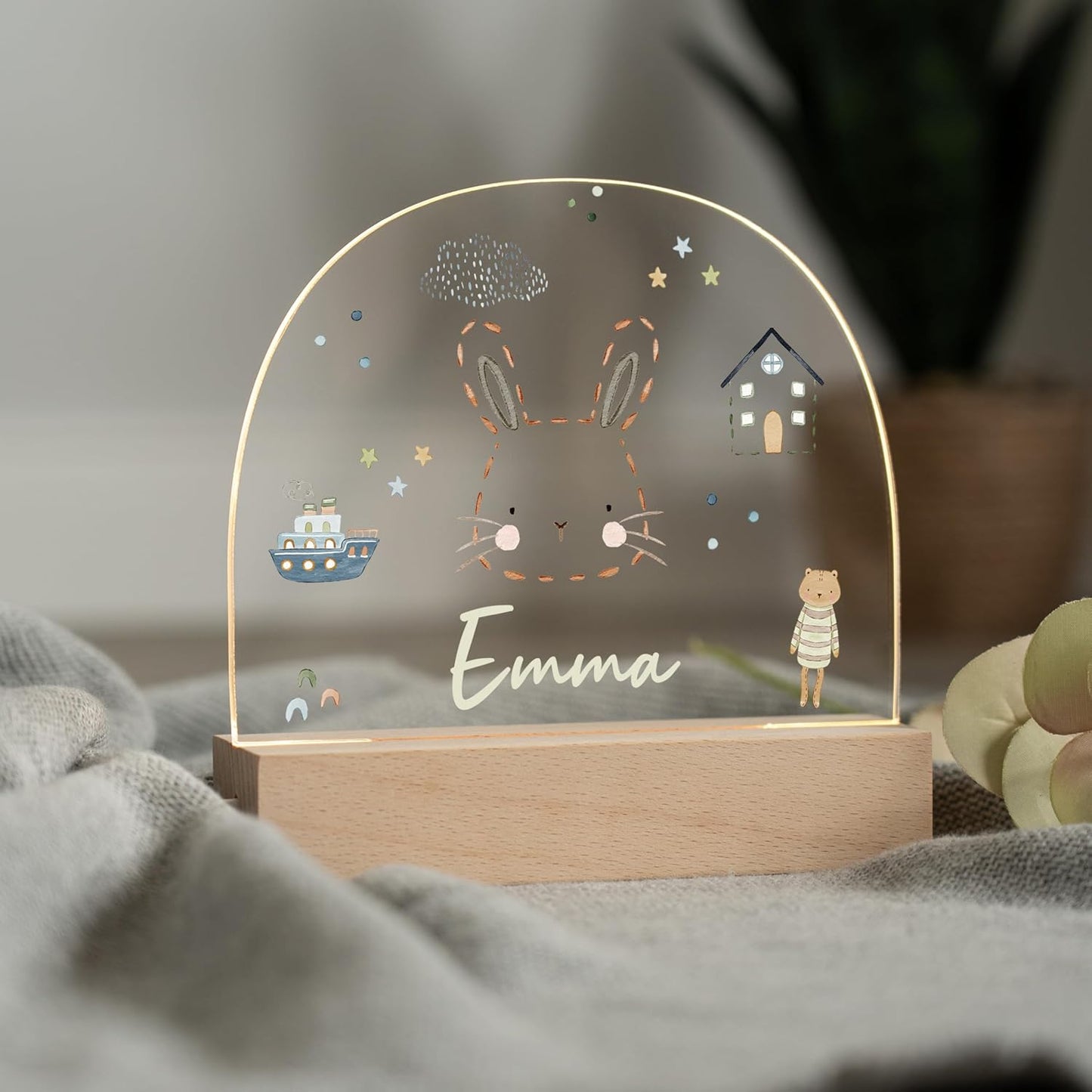 Personalized Baby Gifts for Newborn Girls/Personalized Toddler/Baby Gifts Personalized/Unique Night Light with Custom Name/Warm White Glow for Nursery