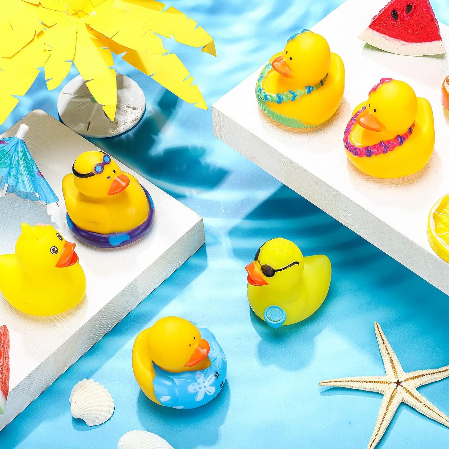 Honoson 36 Pcs Rubber Duck in Bulk Mini Toy Rubber Duck for Bath Birthday Gifts Shower Party Favors Decoration(Pool)