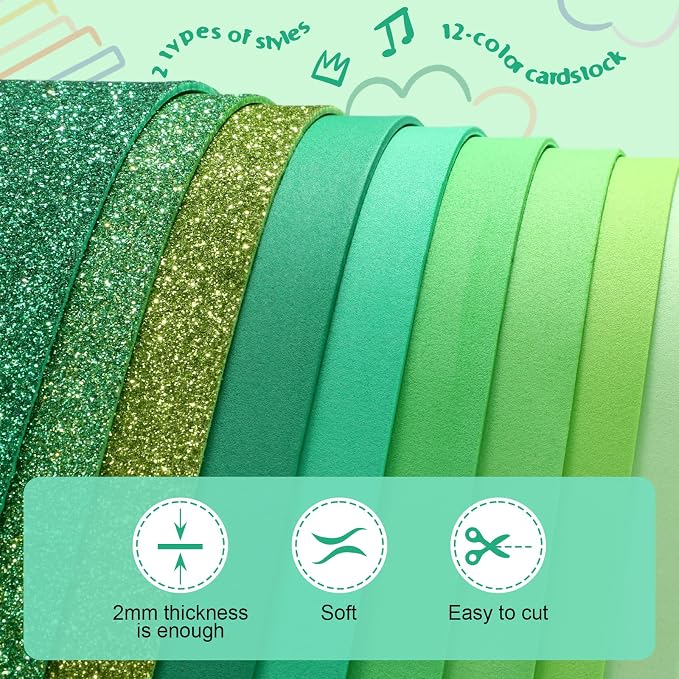 Feifeiya 48 Pack EVA Foam Sheets 8 x 12 Inch, 12 Glitter Sparkle Foam Sheet 36