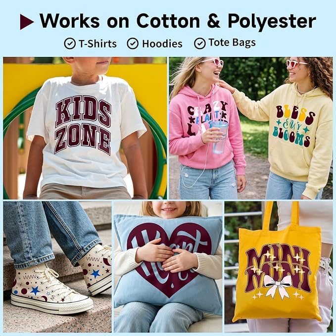 TECKWRAP Heat Transfer Vinyl for T-Shirts, 50+ Washes, REACH Certified & Dryer