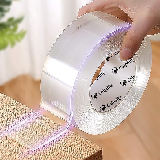 Double Sided Tape Heavy Duty for Wall Decor No Damage to Paint, Nano Two Sided