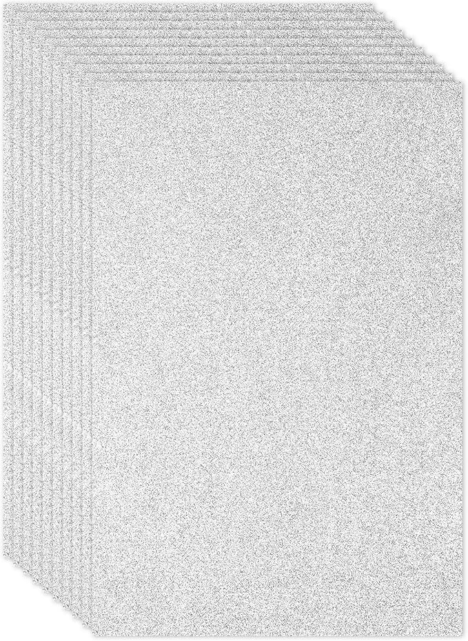 PATIKIL Silver Tone Shiny EVA Glitter Foam Sheet 11 x 8 Inch 2mm Thick