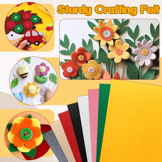 Luomorgo 8 Pcs 8 x 12 Inch Stiff Felt, 2mm Thick,