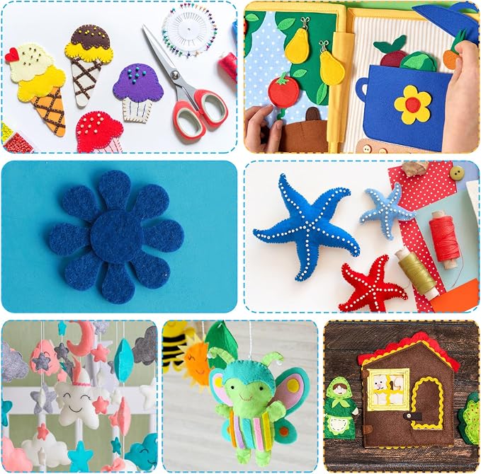 Felt Sheets for Crafts 9PCS 11.8 * 7.9in Wool Stiff Felt Sheets Soft Fabric