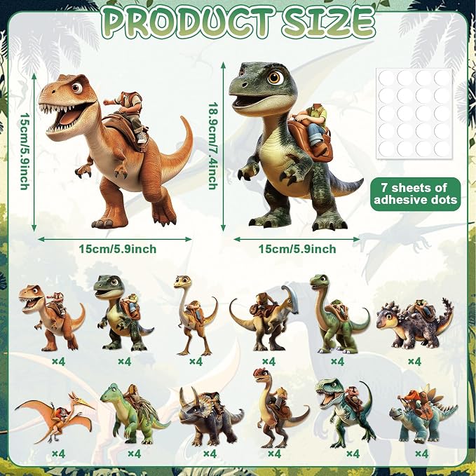 48 Set Dinosaur Classroom Decorations Cutouts