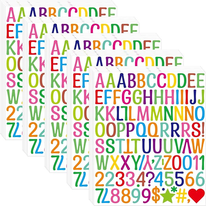 Letter Stickers 1 inch, Self-Adhesive Vinyl Waterproof ABC Letter Stickers
