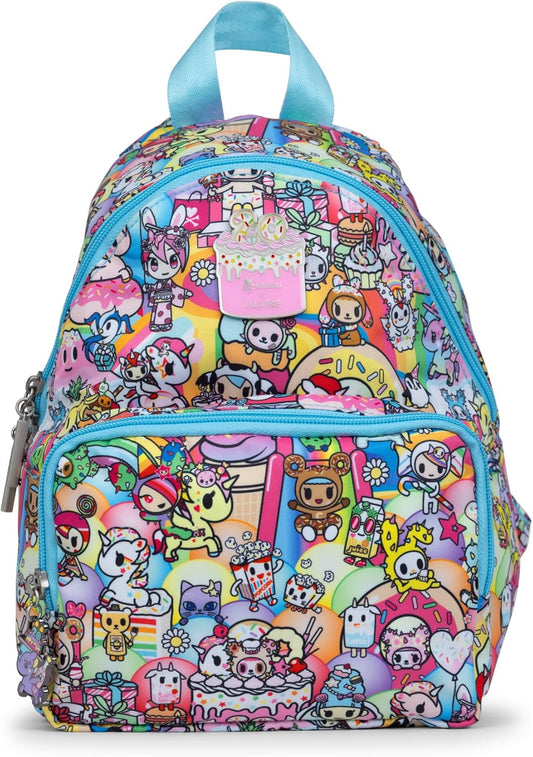JuJuBe x tokidoki 20th Anniversary Celebration Everyday Mini Small Diaper Backpack, Essentials for Mom, Newborn & Baby, Women’s Purse, Baby Bottle Pockets, Adjustable Padded Straps, Machine Washable