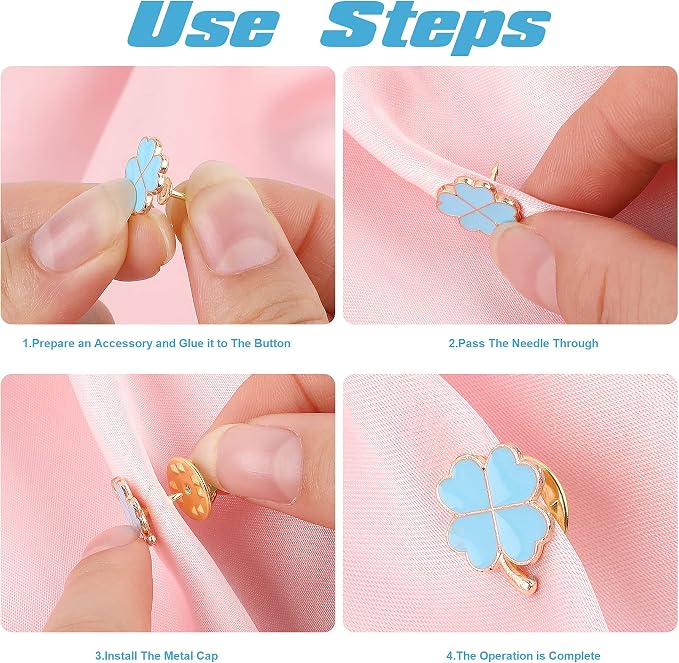 JANYUN 120 Pairs Butterfly Clutch Tie Tacks Safty Secure Pin Back | Gold Holder